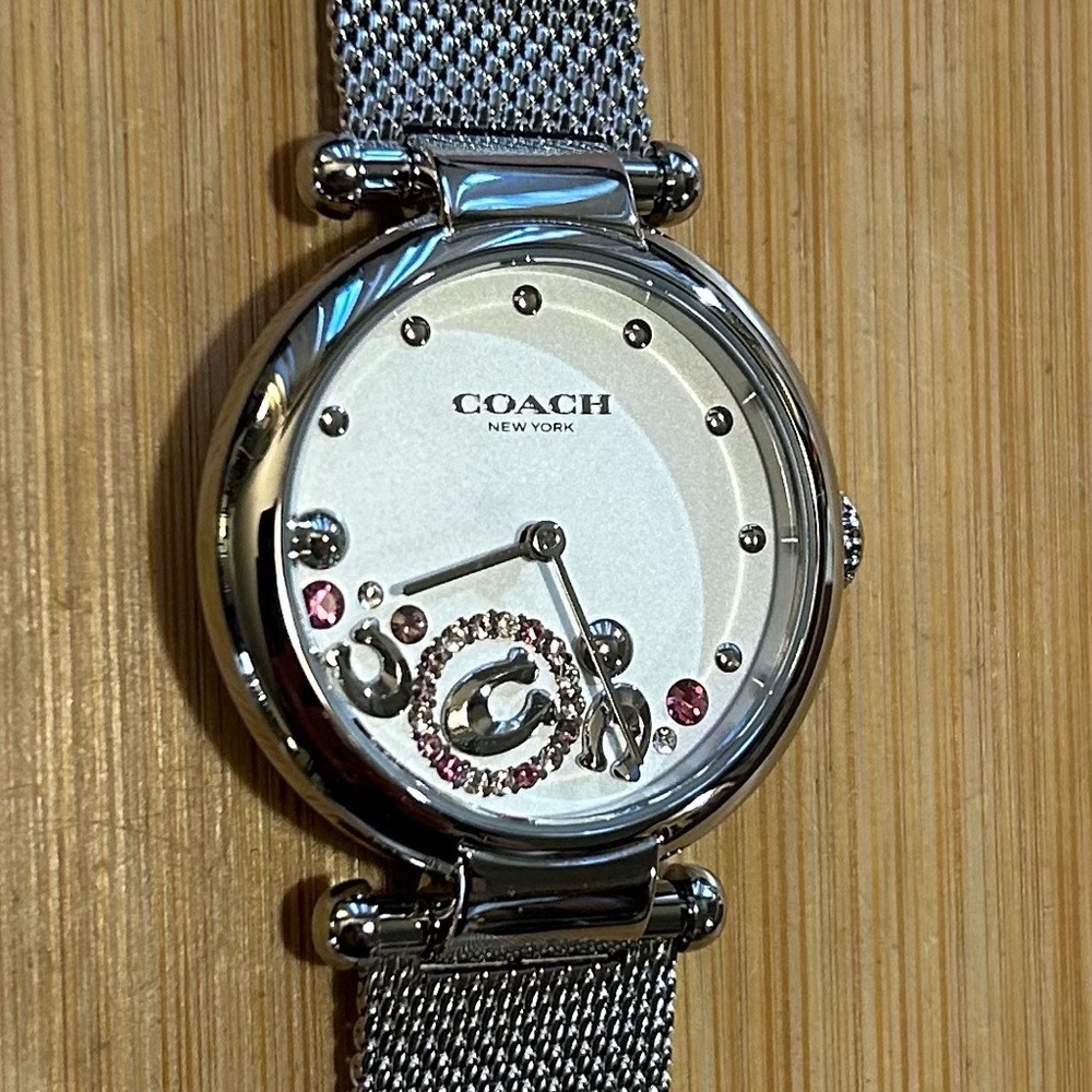 Coach Cary Watch With 34mm Silver White Face & Silver MeshBracelet - Picture 4 of 6